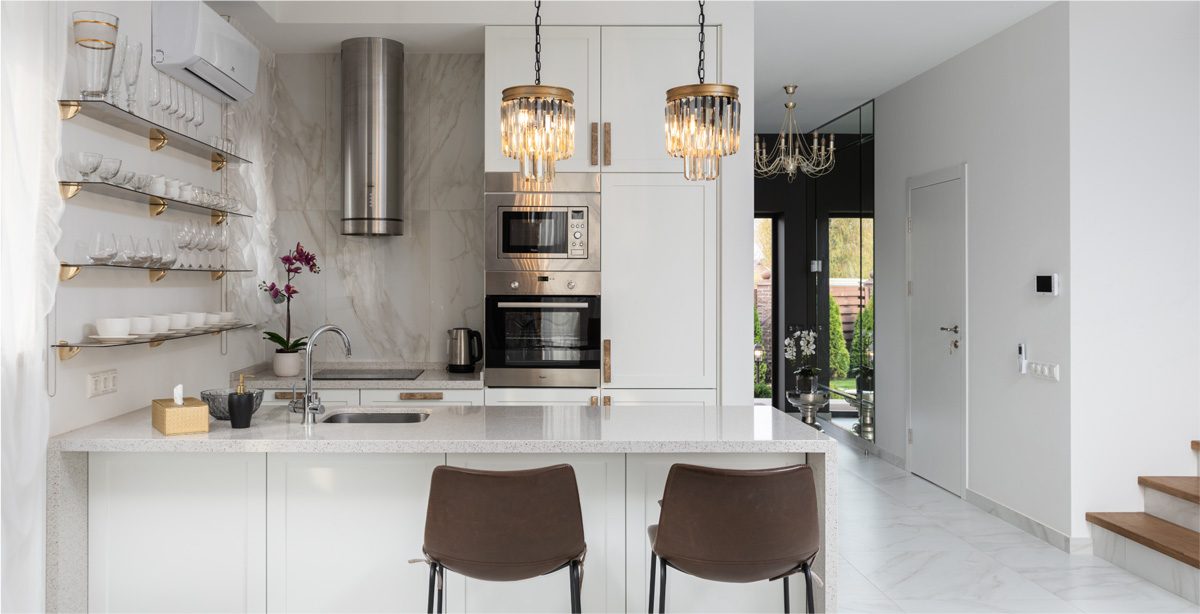 Fitted kitchen interior detail